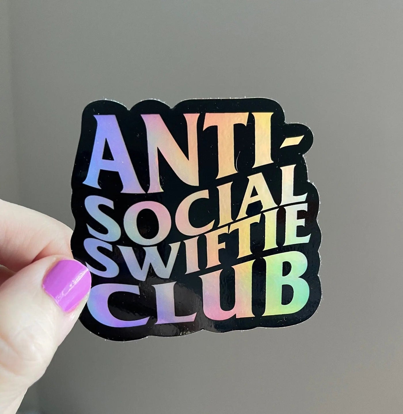 Anti - Social Swiftie Club holographic sticker - MangoIllustrated - Sticker