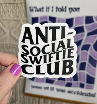 Anti - Social Swiftie Club sticker - black - MangoIllustrated - Sticker