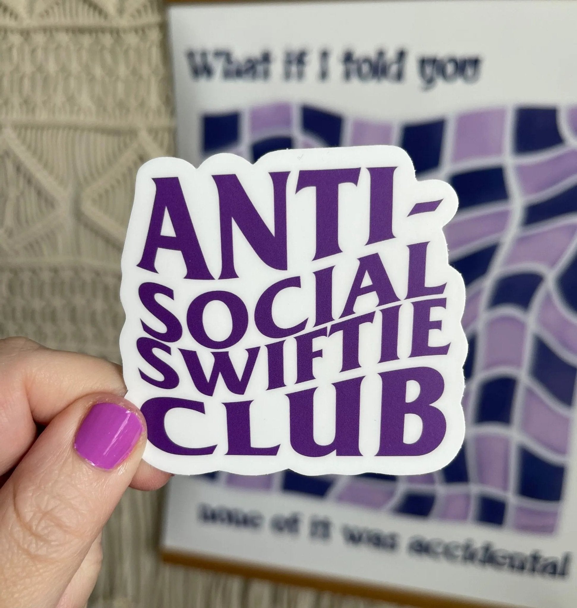 Anti - Social Swiftie Club sticker - purple - MangoIllustrated - Sticker