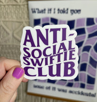 Anti - Social Swiftie Club sticker - purple - MangoIllustrated - Sticker