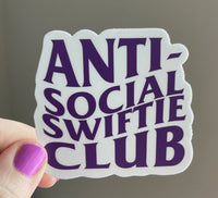 Anti - Social Swiftie Club sticker - purple - MangoIllustrated - Sticker