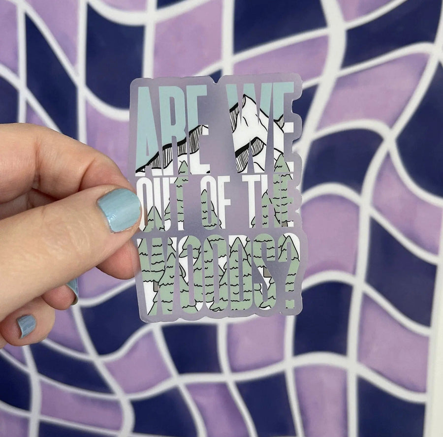 Are We Out of the Woods? CLEAR sticker - MangoIllustrated - Sticker