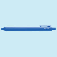 Blue pen with "Billie" text on a light blue background