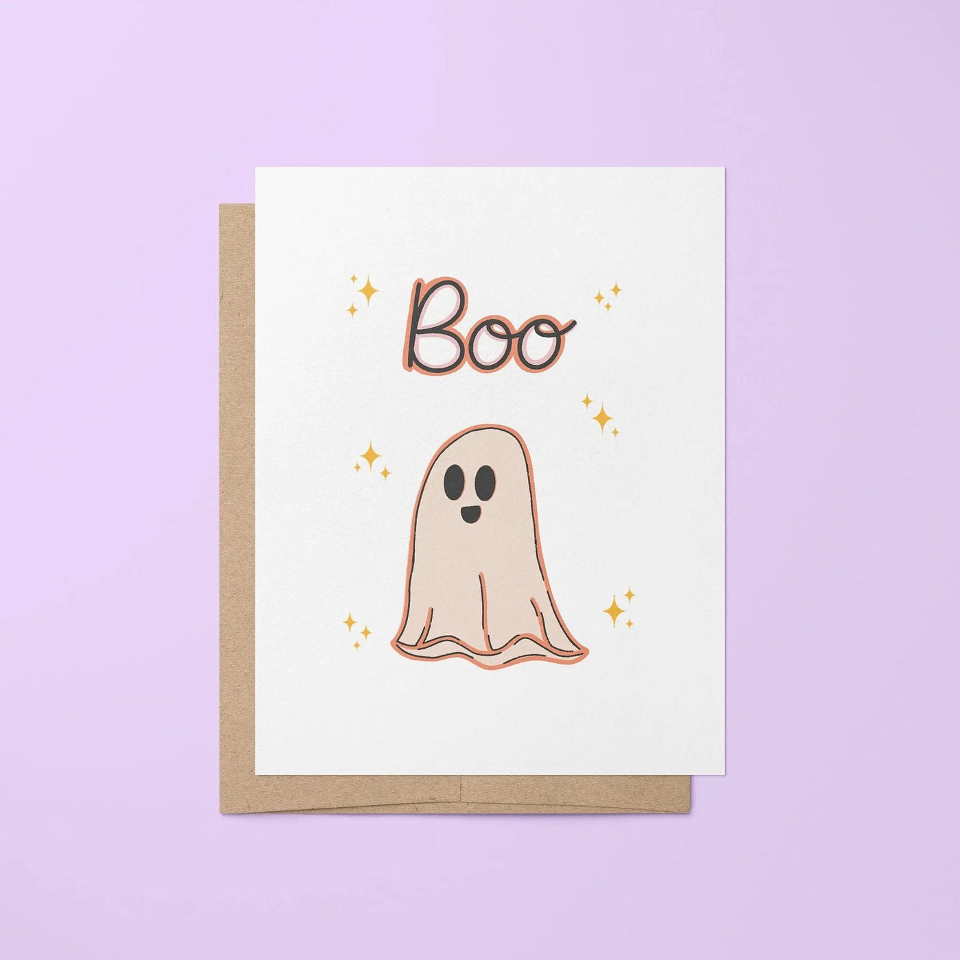 BOO Ghost halloween card - MangoIllustrated - Greeting Cards