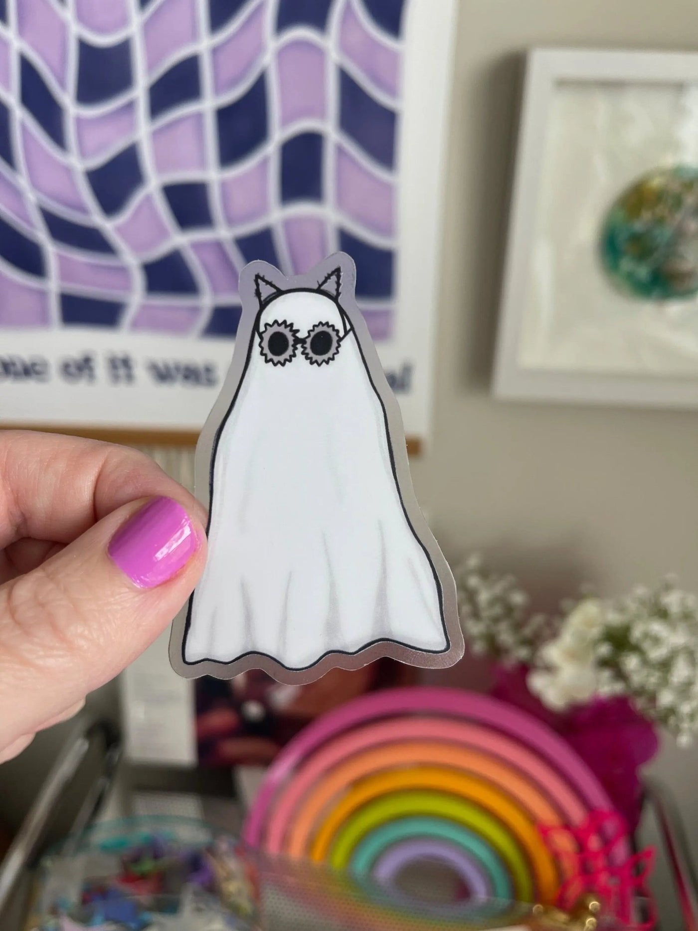 CLEAR Anti - hero Ghost sticker - MangoIllustrated - Sticker