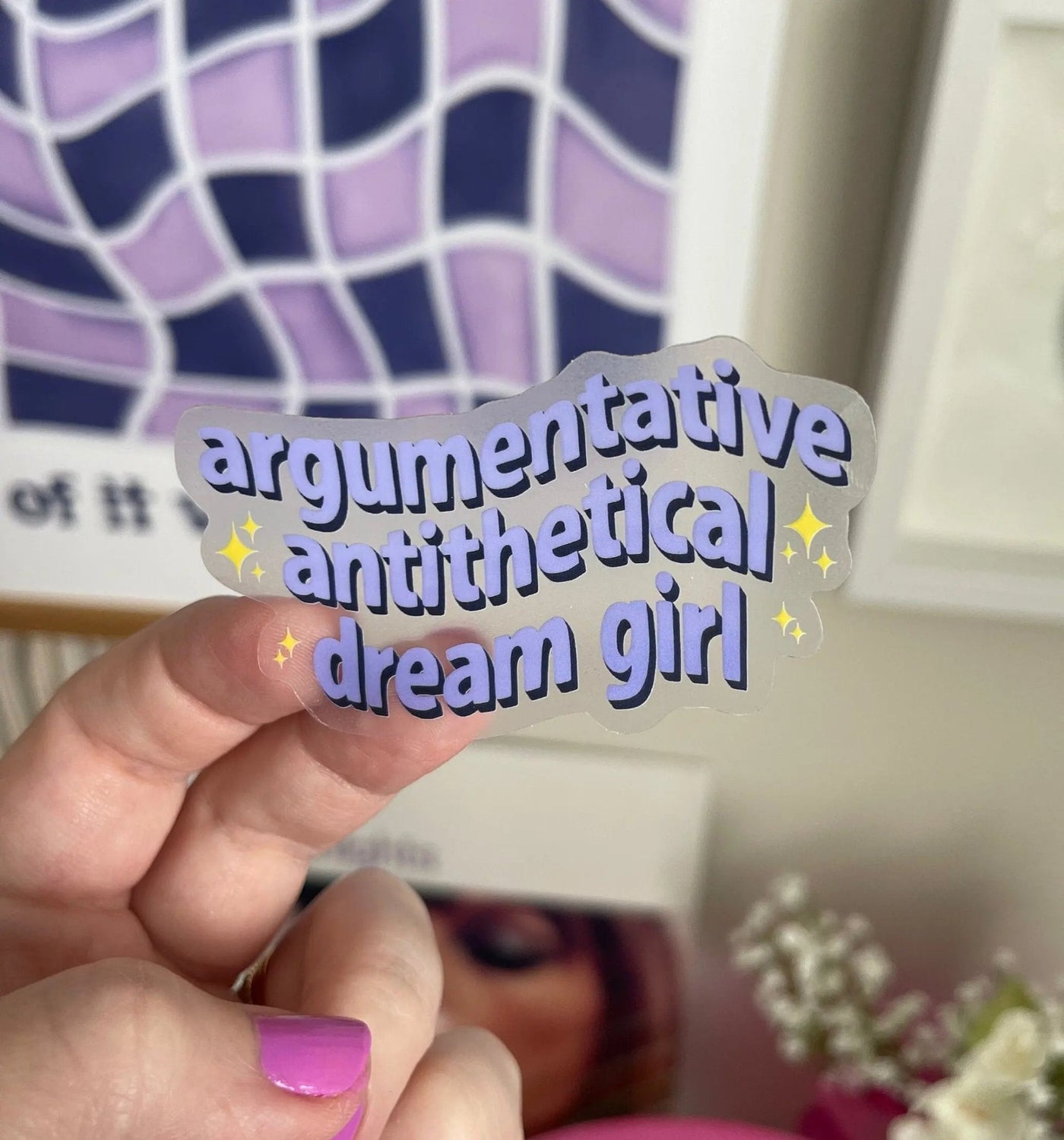 CLEAR Argumentative Antithetical Dream Girl sticker - MangoIllustrated - Sticker