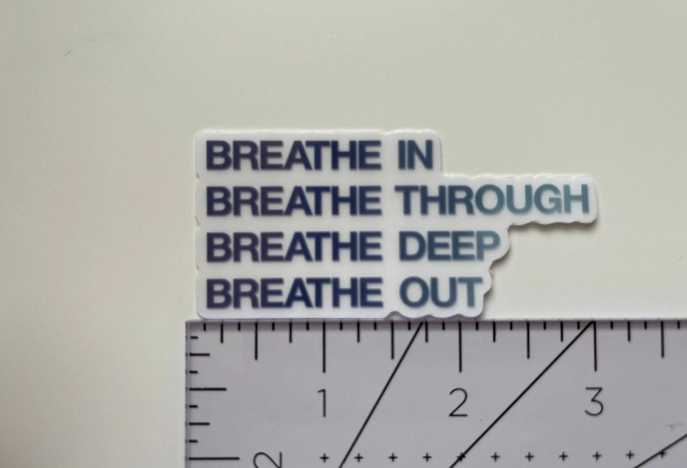 CLEAR Breathe in breathe through breathe deep breathe out sticker - MangoIllustrated - Sticker