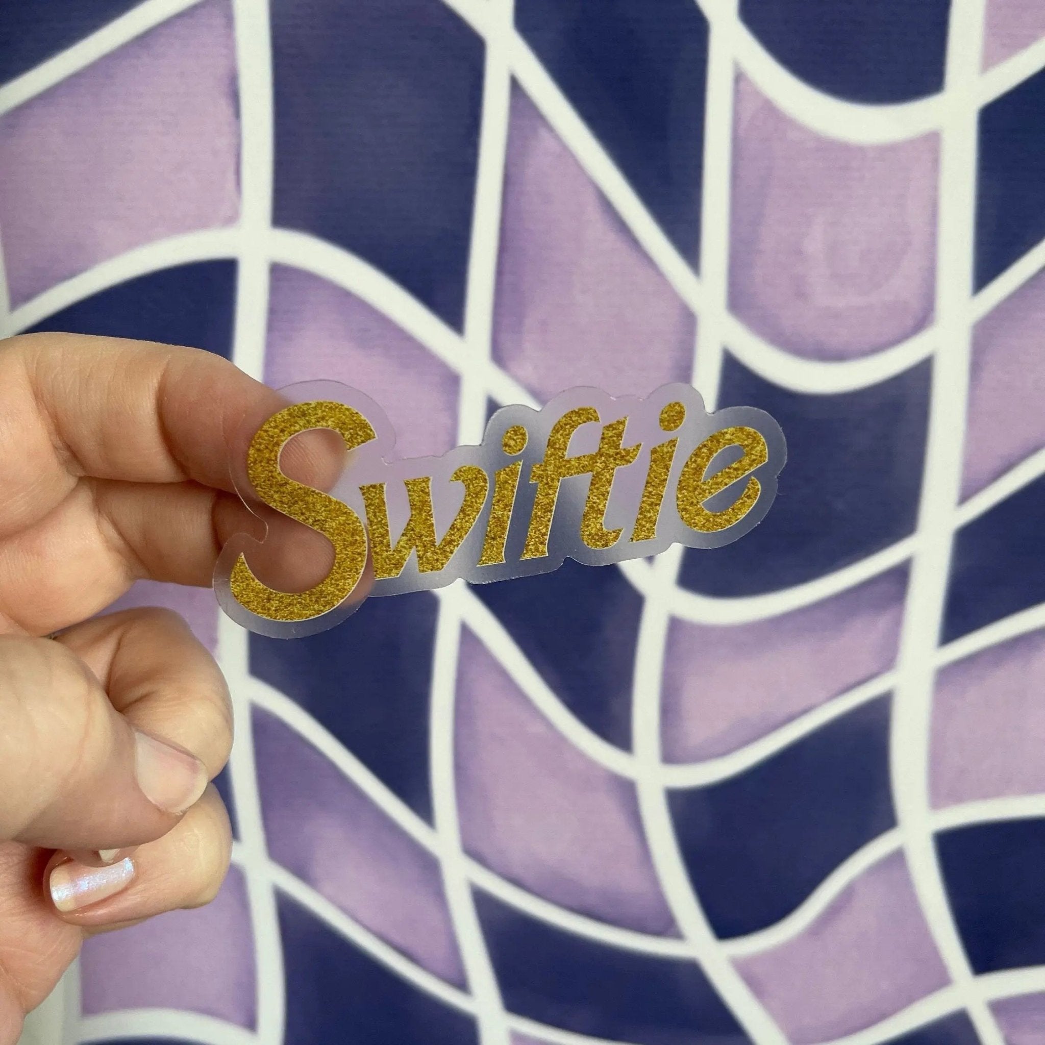 CLEAR Gold Swiftie Barbie - style sticker - MangoIllustrated - 