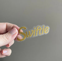 CLEAR Gold Swiftie Barbie - style sticker - MangoIllustrated - 