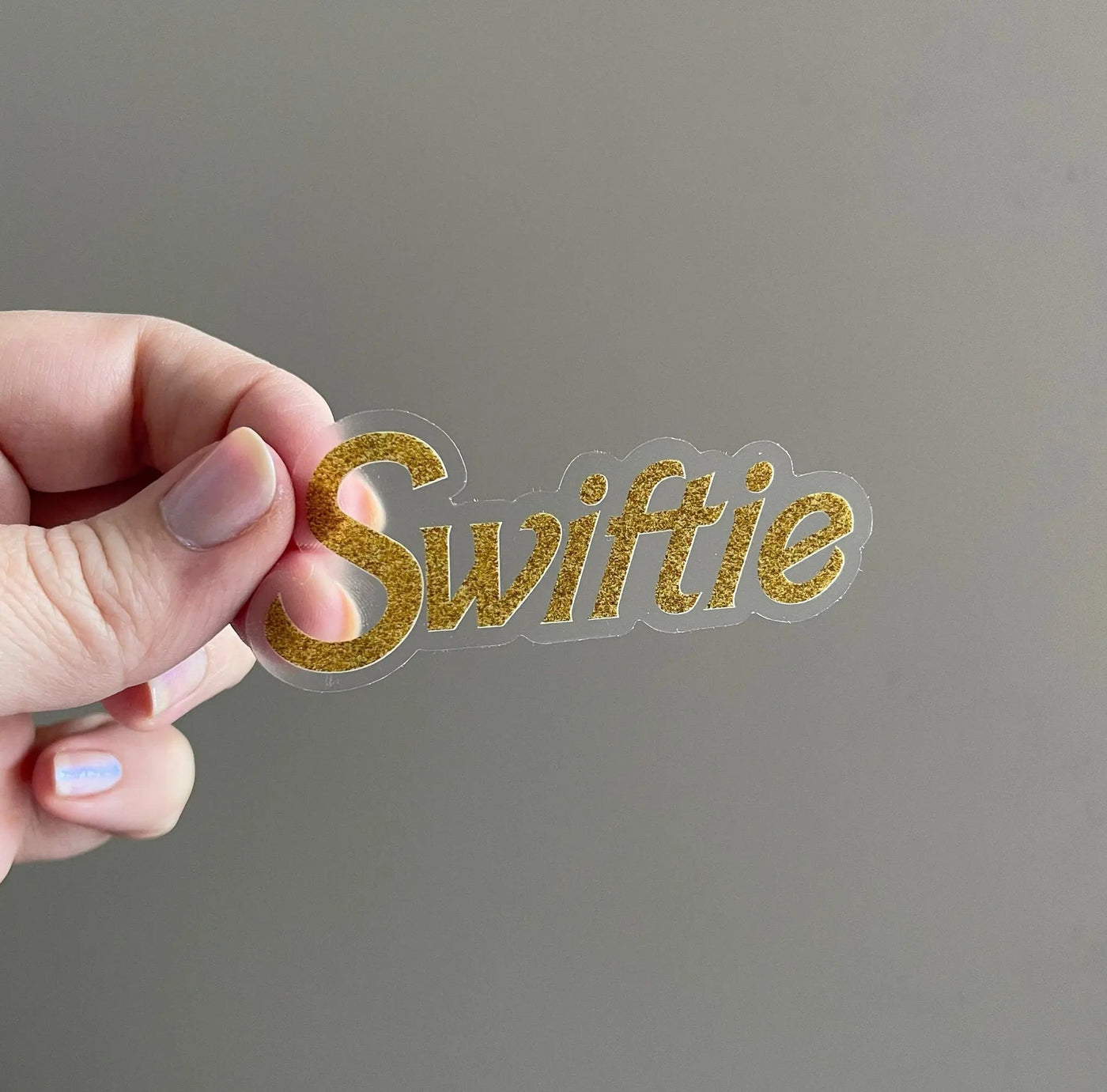 CLEAR Gold Swiftie Barbie - style sticker - MangoIllustrated - 