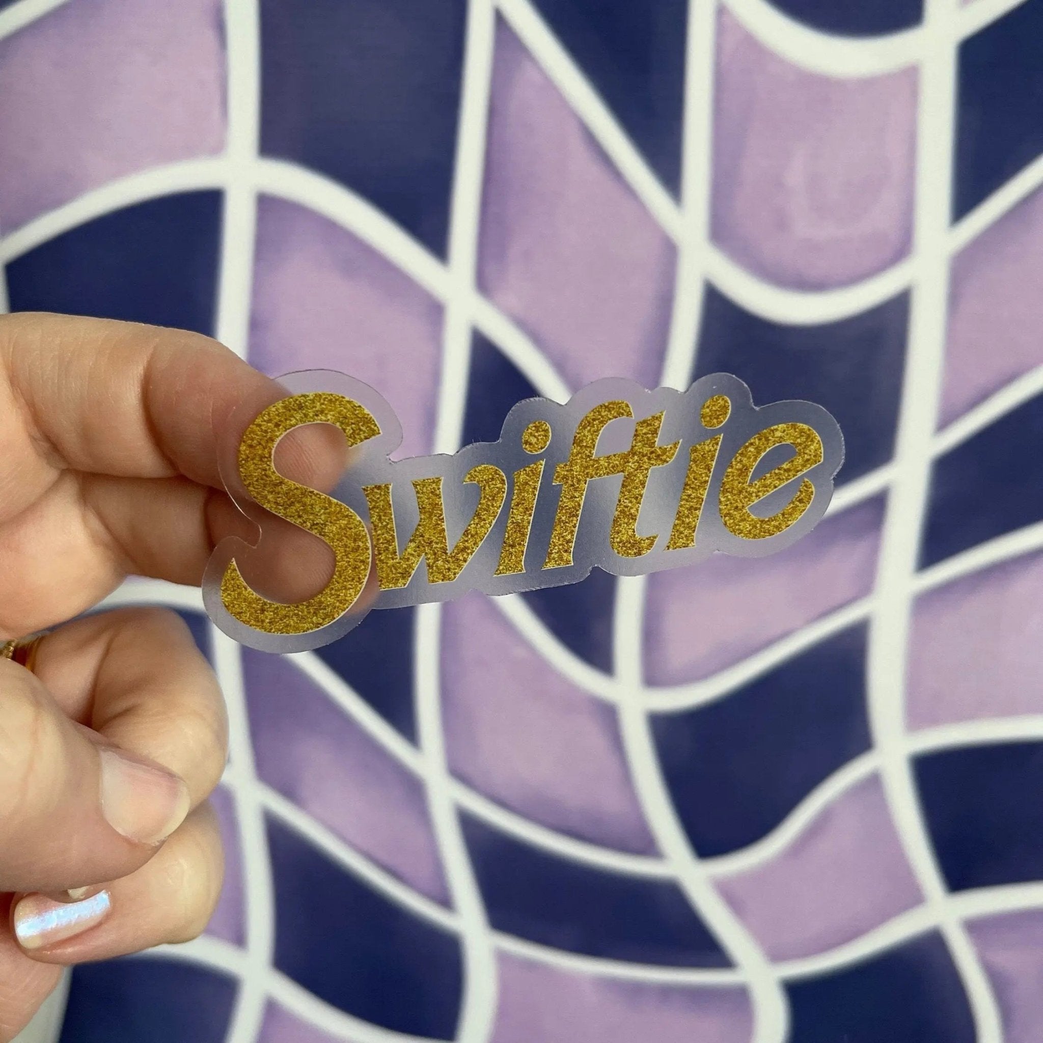 CLEAR Gold Swiftie Barbie - style sticker - MangoIllustrated - 