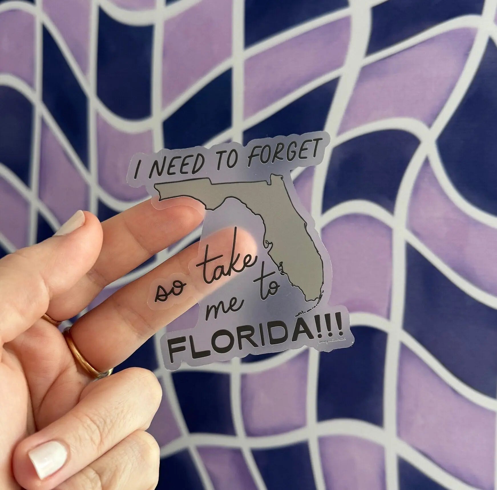 CLEAR I need to forget so take me to Florida!!! sticker - MangoIllustrated - Sticker