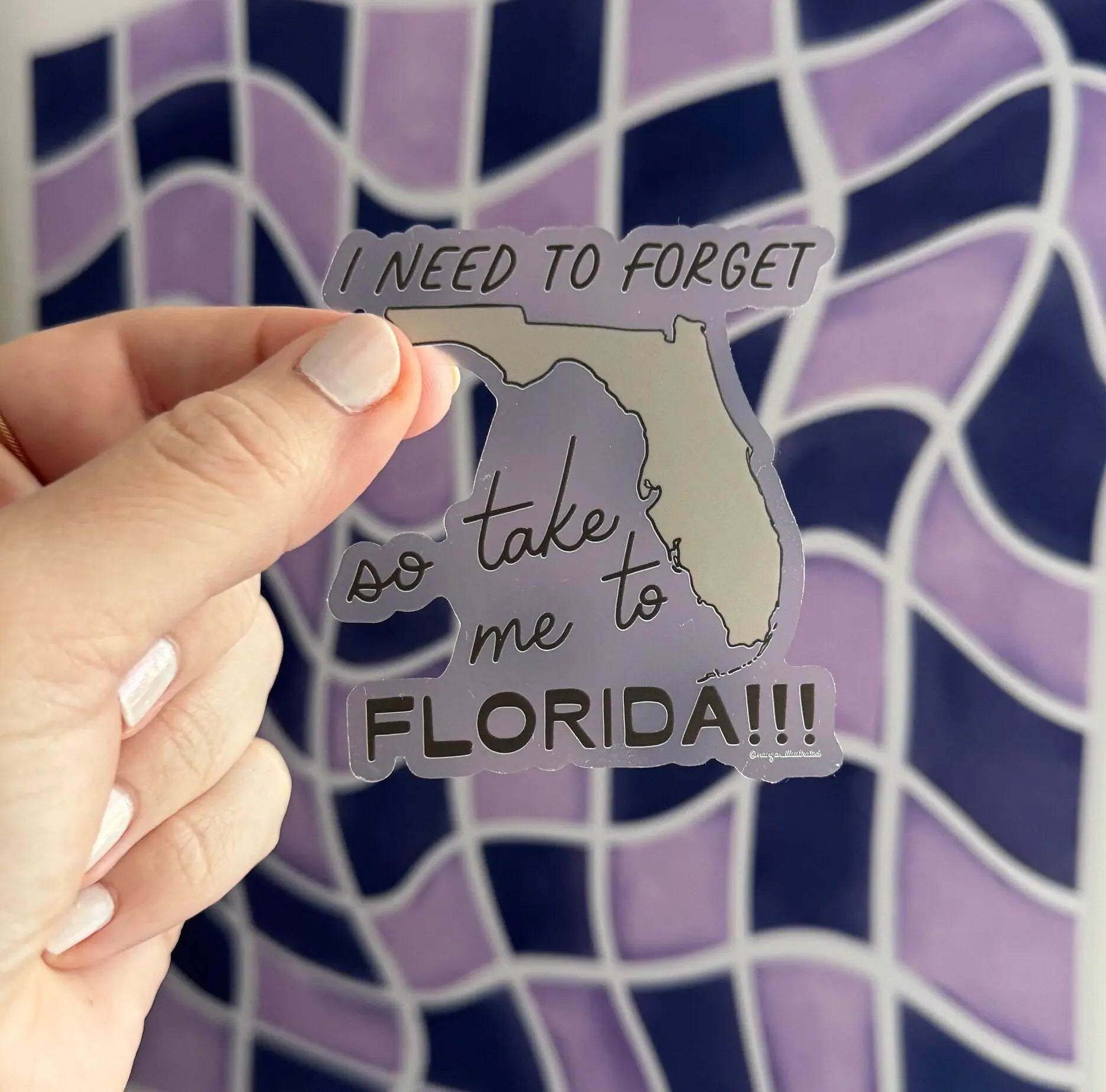 CLEAR I need to forget so take me to Florida!!! sticker - MangoIllustrated - Sticker