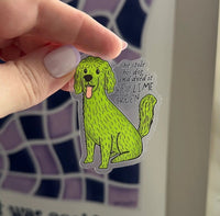 CLEAR Key Lime Green Dog sticker - MangoIllustrated - Sticker