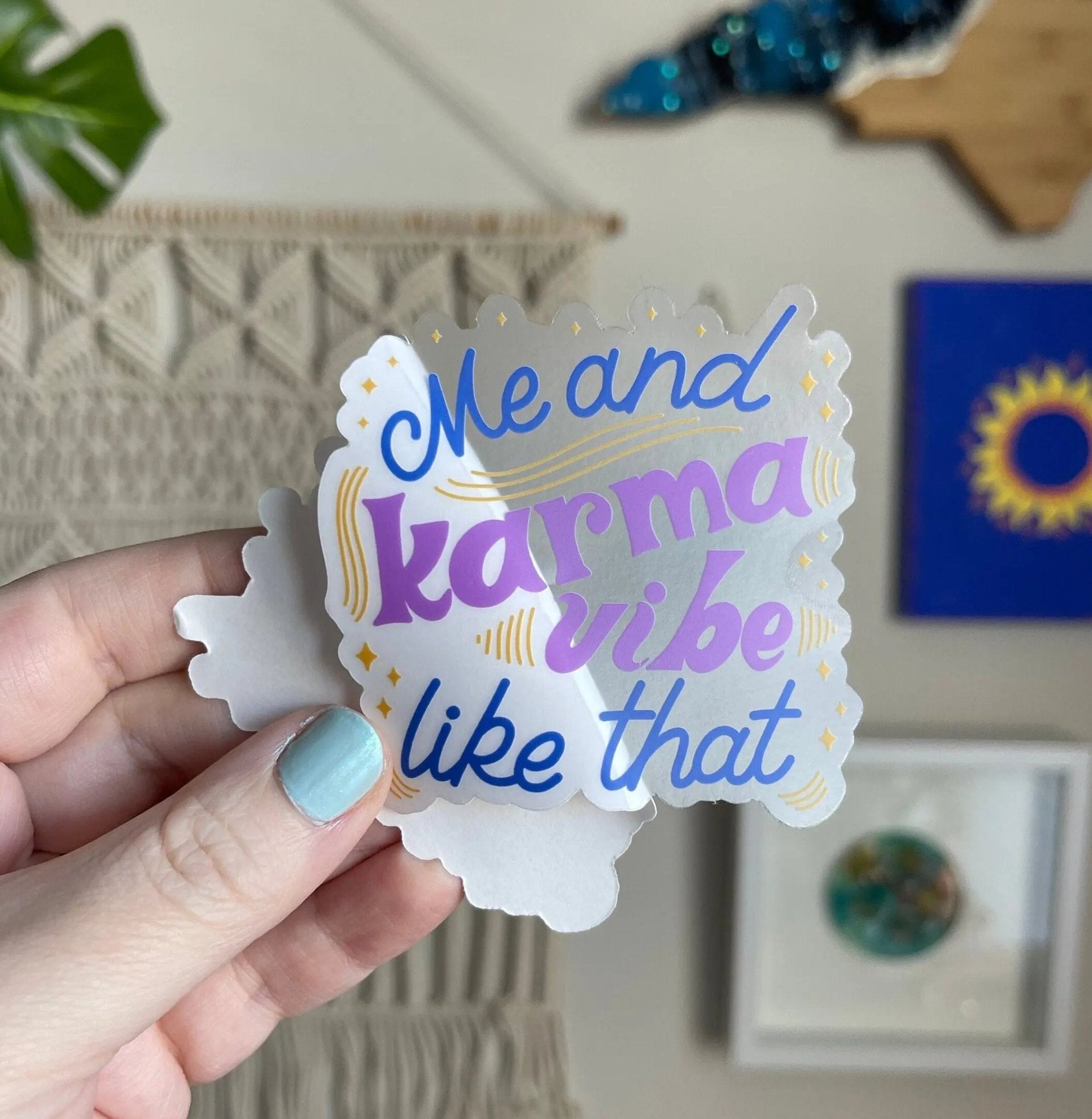 CLEAR Me and Karma Vibe Like That fuchsia sticker - MangoIllustrated - Sticker