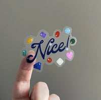 CLEAR NICE! Eras bejeweled sticker - MangoIllustrated - Sticker