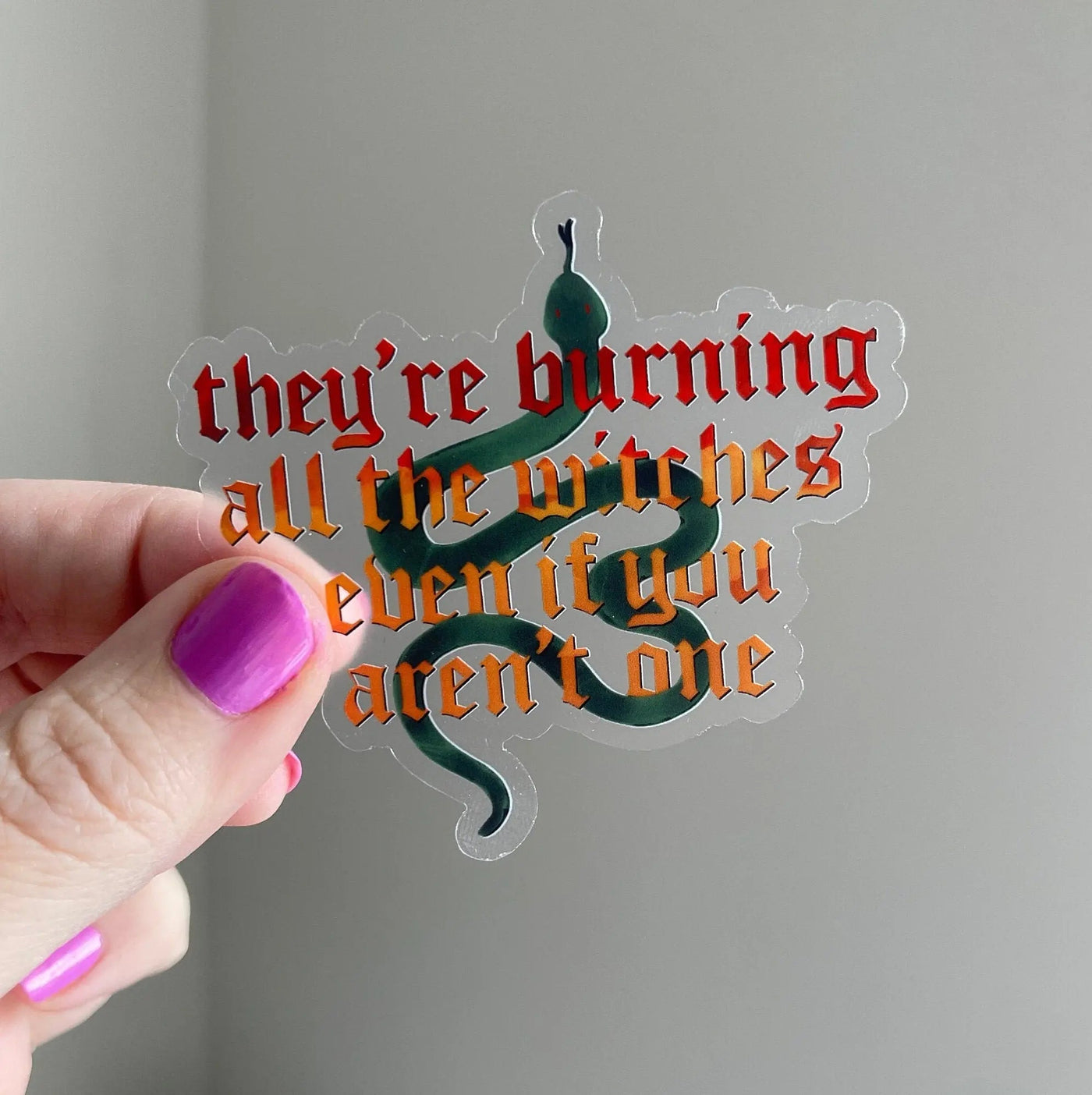 CLEAR They're burning all the witches sticker - MangoIllustrated - Sticker