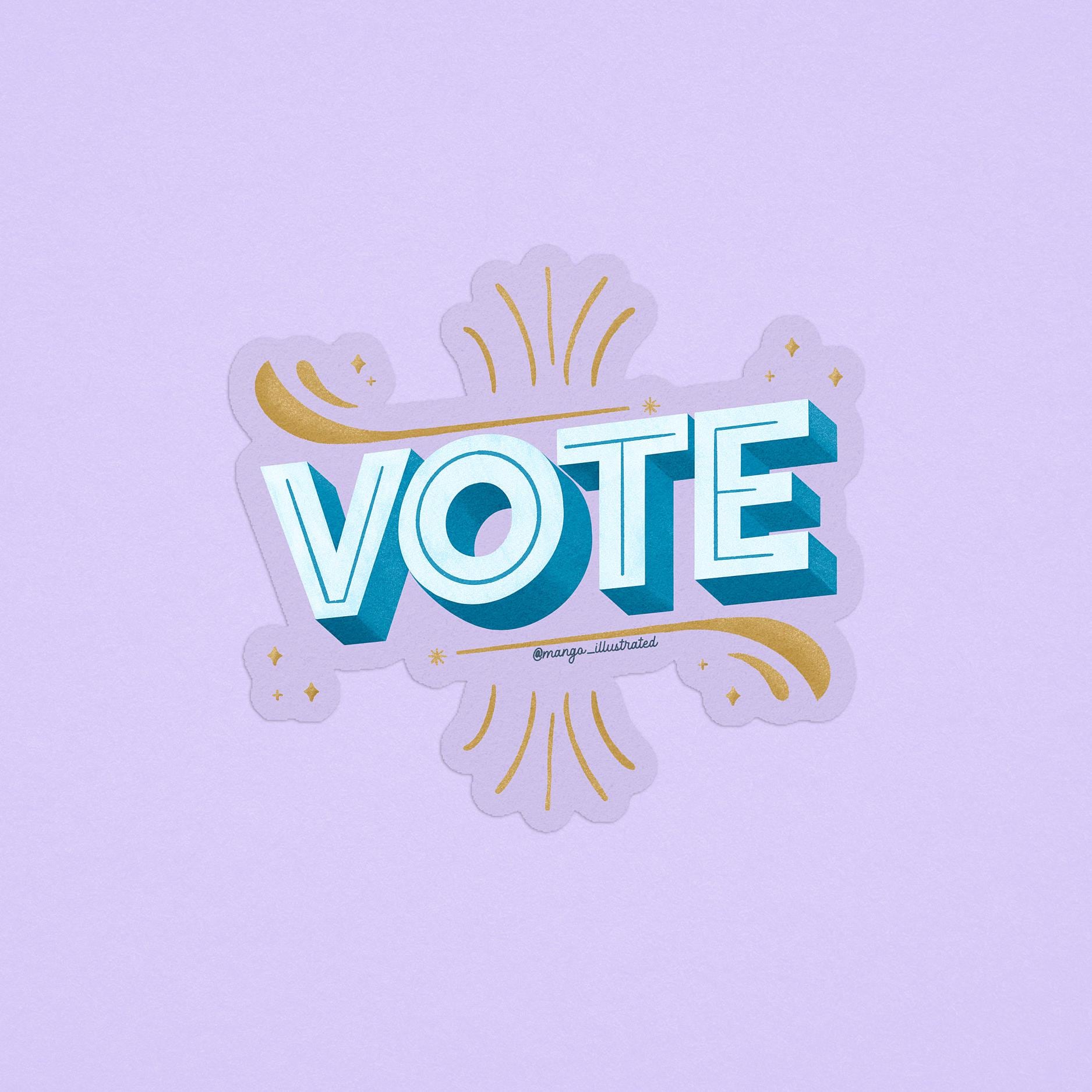 Clear VOTE sticker - MangoIllustrated - Sticker