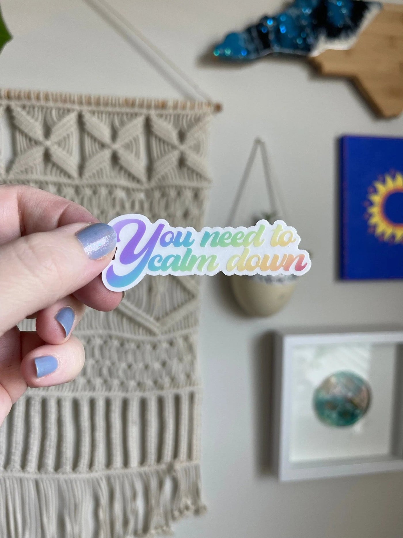 CLEAR You need to calm down rainbow sticker - MangoIllustrated - Sticker