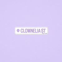 Clownelia Street location sticker - MangoIllustrated - Sticker