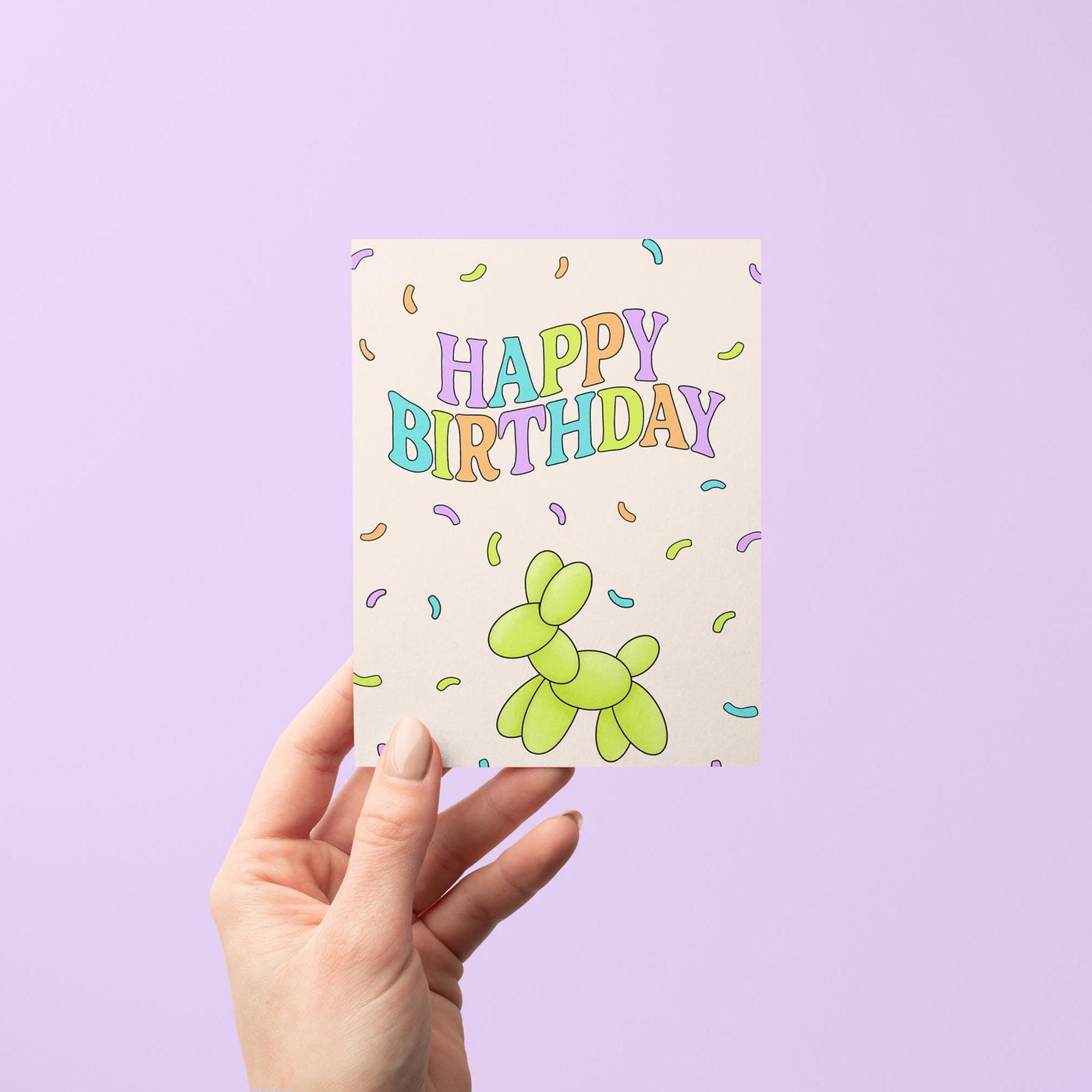 Confetti Happy Birthday card - MangoIllustrated - Greeting Cards