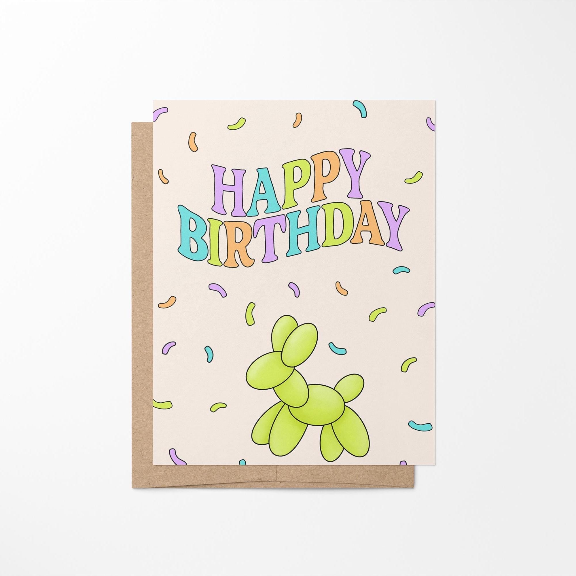 Confetti Happy Birthday card - MangoIllustrated - Greeting Cards