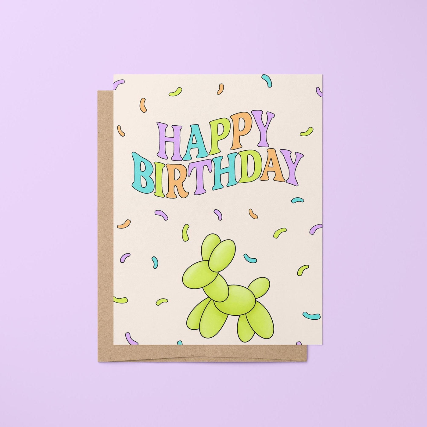 Confetti Happy Birthday card - MangoIllustrated - Greeting Cards