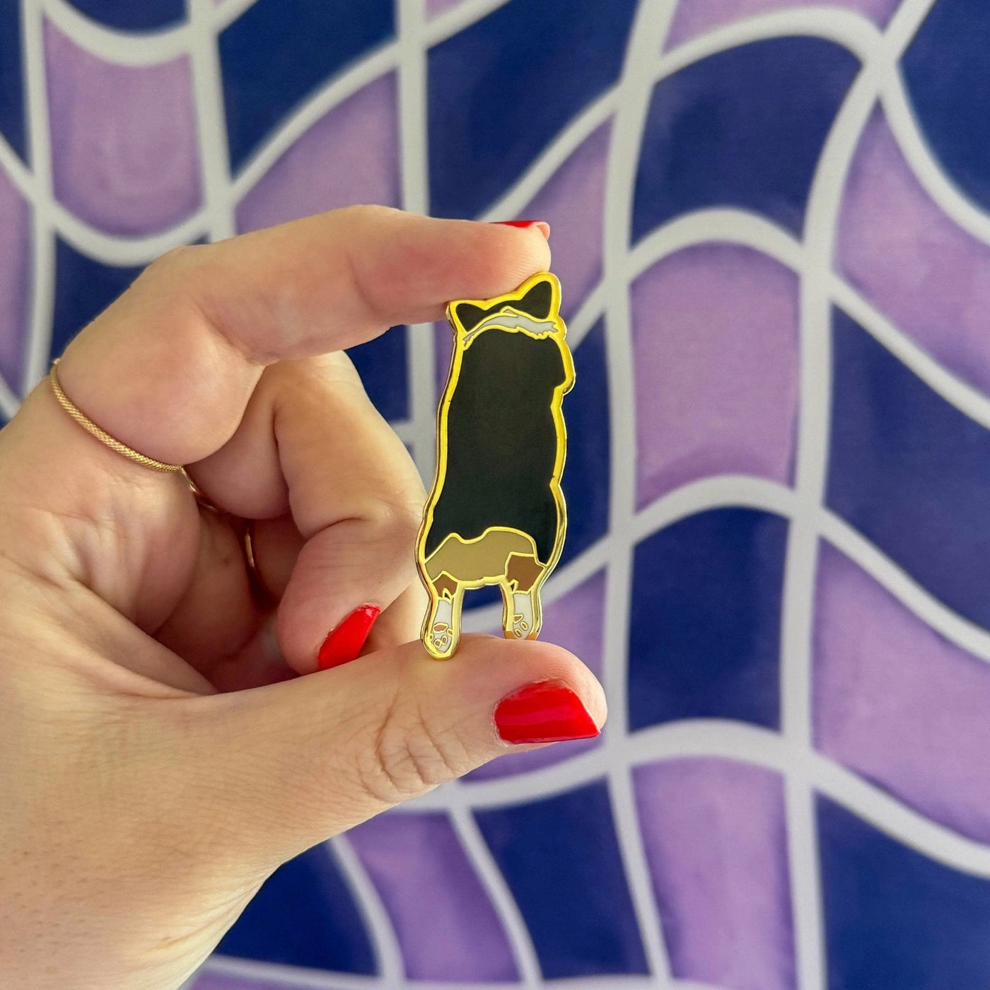 Corgi Sploot enamel pin - MangoIllustrated - Accessories