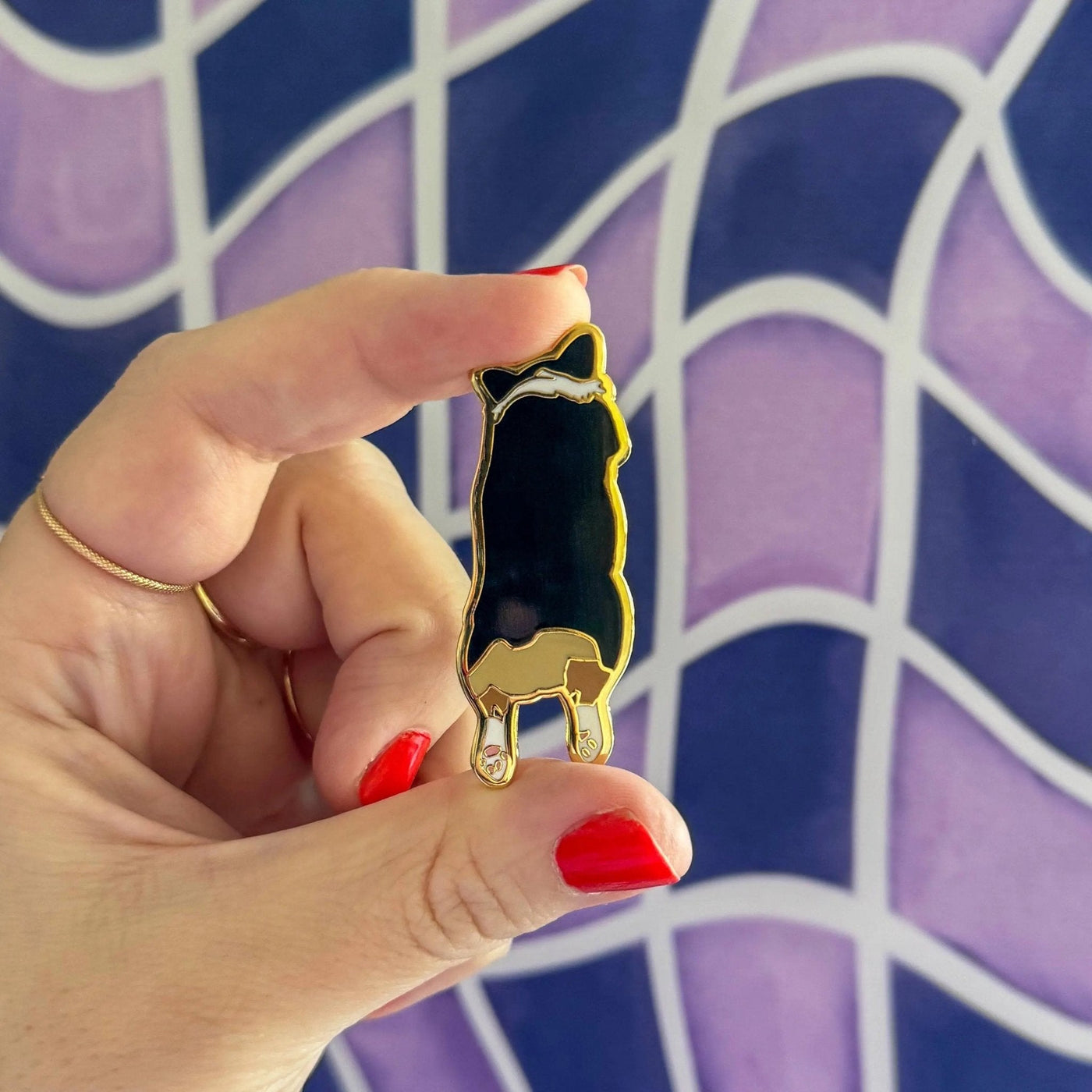 Corgi Sploot enamel pin - MangoIllustrated - Accessories