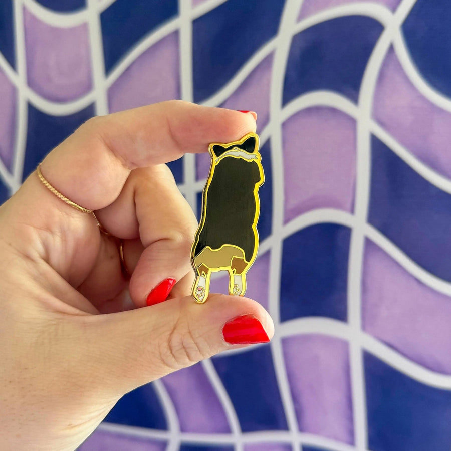 Corgi Sploot enamel pin - MangoIllustrated - Accessories