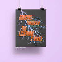 Dancing Through the Lightning Strikes art print - MangoIllustrated - Physical Art Print