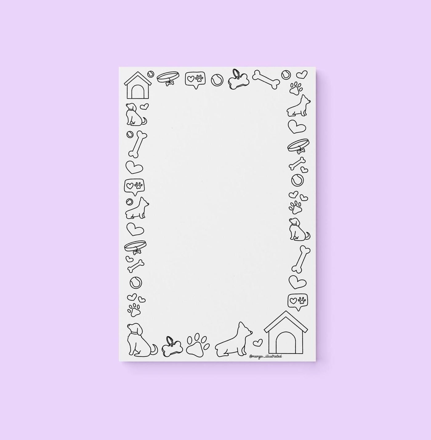 Dog doodles color - in notepad - MangoIllustrated - Notepad