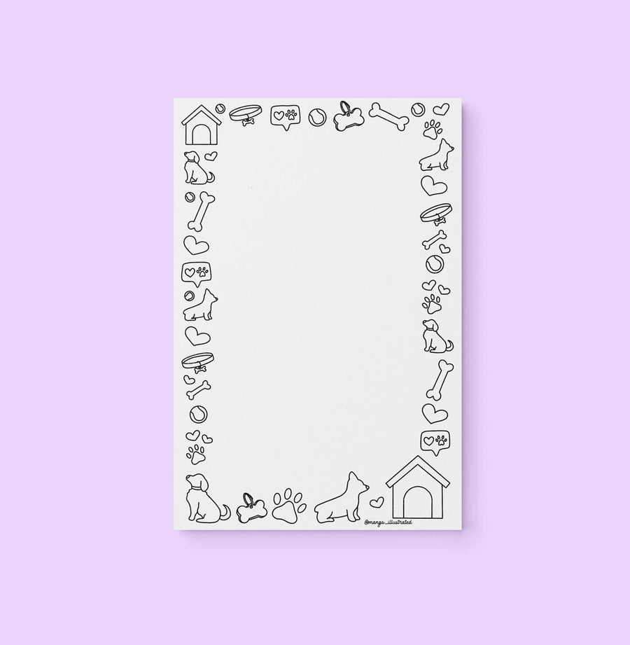 Dog doodles color - in notepad - MangoIllustrated - Notepad