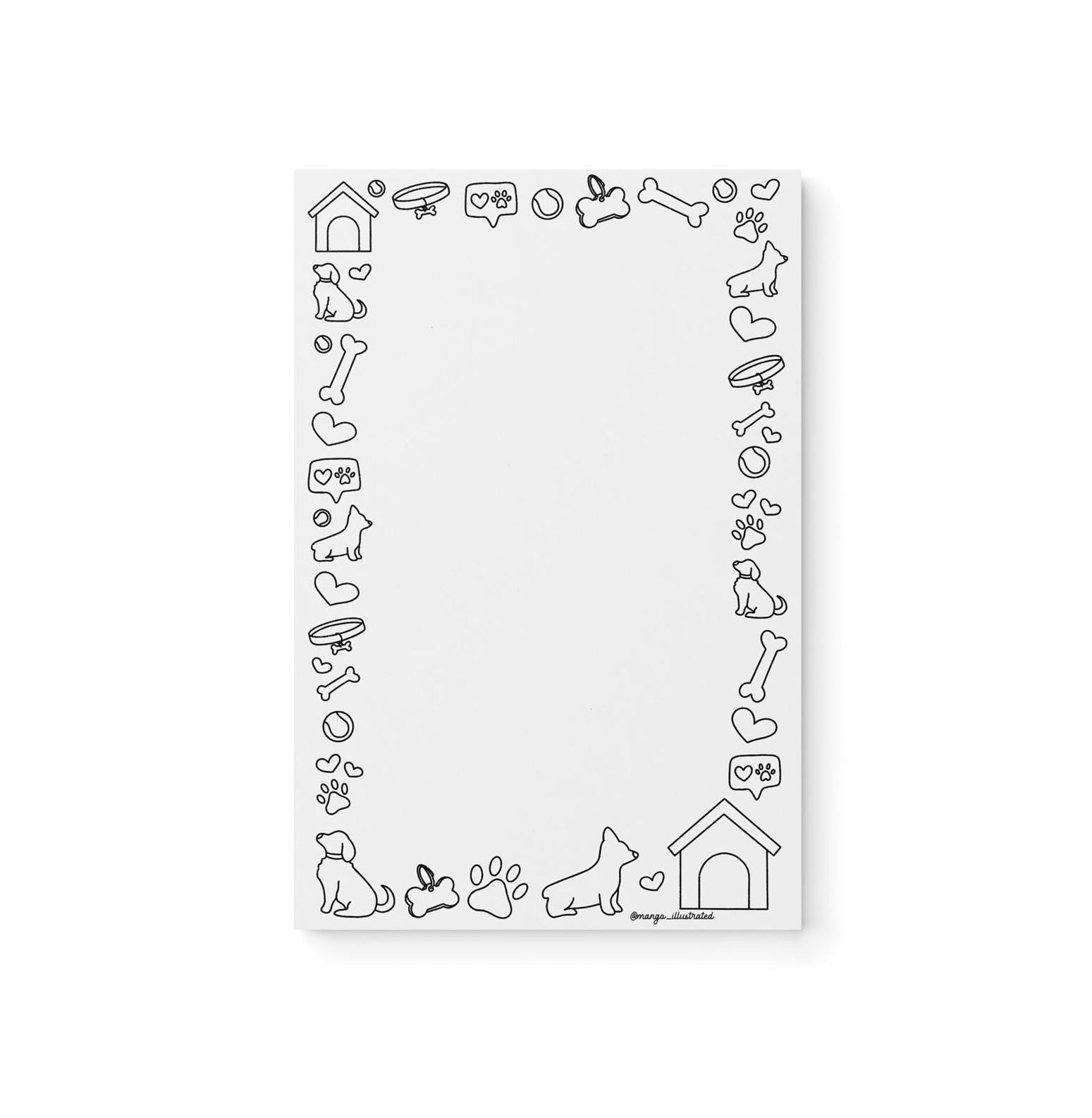 Dog doodles color - in notepad - MangoIllustrated - Notepad