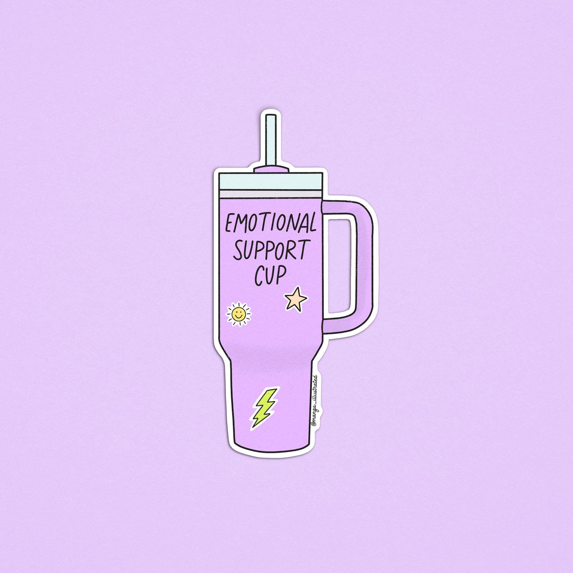 Emotional support cup sticker - MangoIllustrated - Sticker