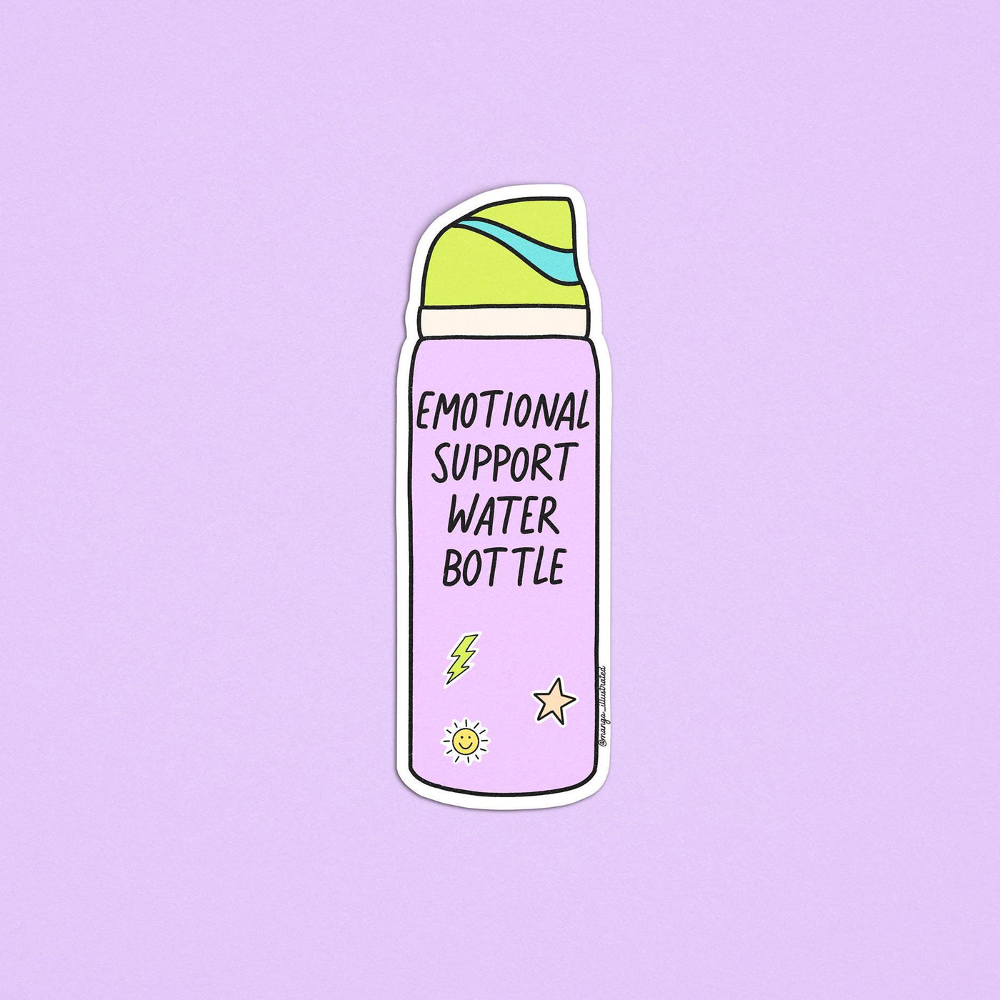 Emotional support water bottle sticker - MangoIllustrated - Sticker