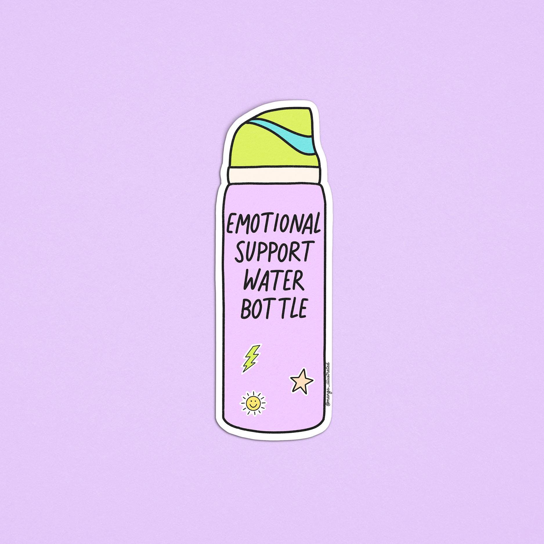 Emotional support water bottle sticker - MangoIllustrated - Sticker