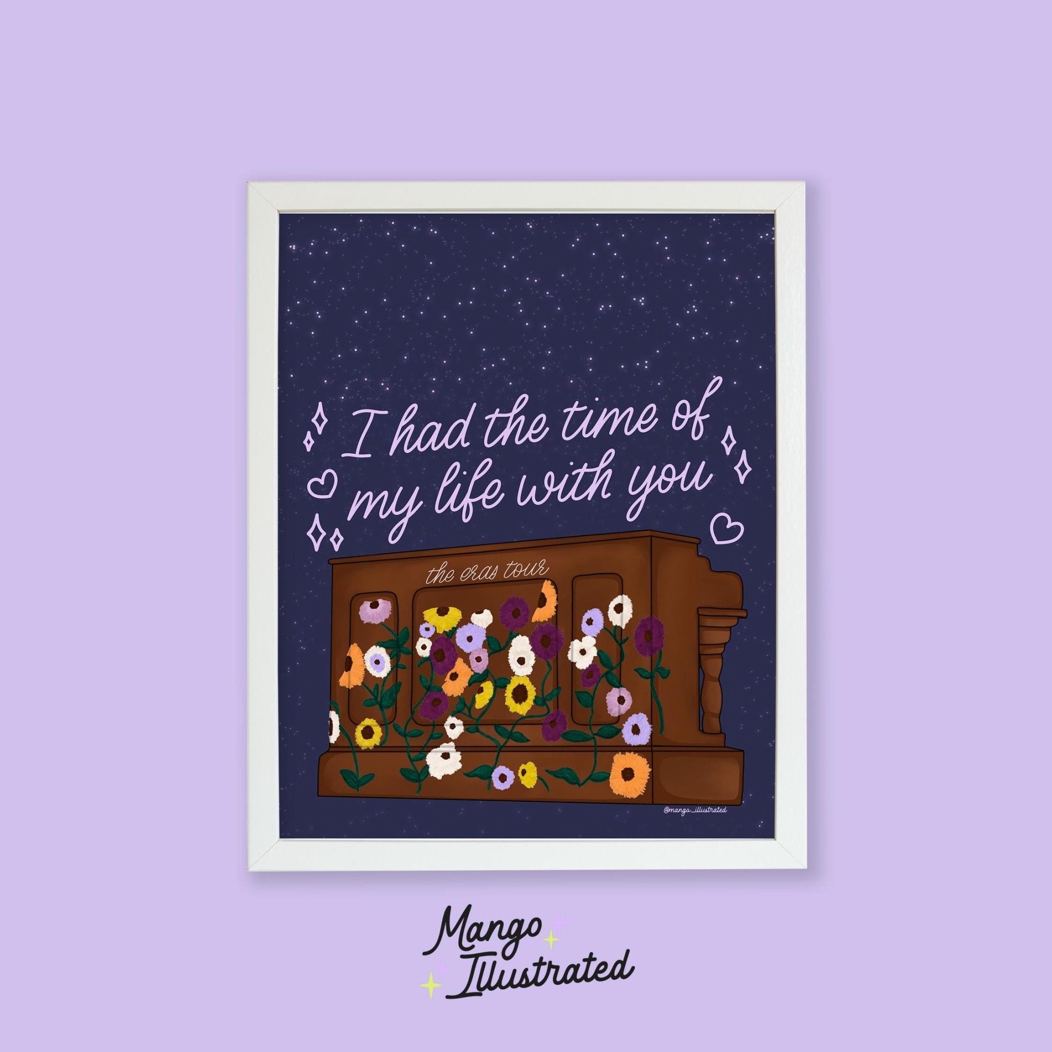 Eras tour acoustic piano 8 x 10 in fine art print - MangoIllustrated - Physical Art Print