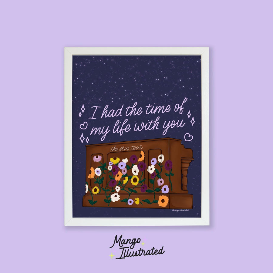 Eras tour acoustic piano 8 x 10 in fine art print - MangoIllustrated - Physical Art Print
