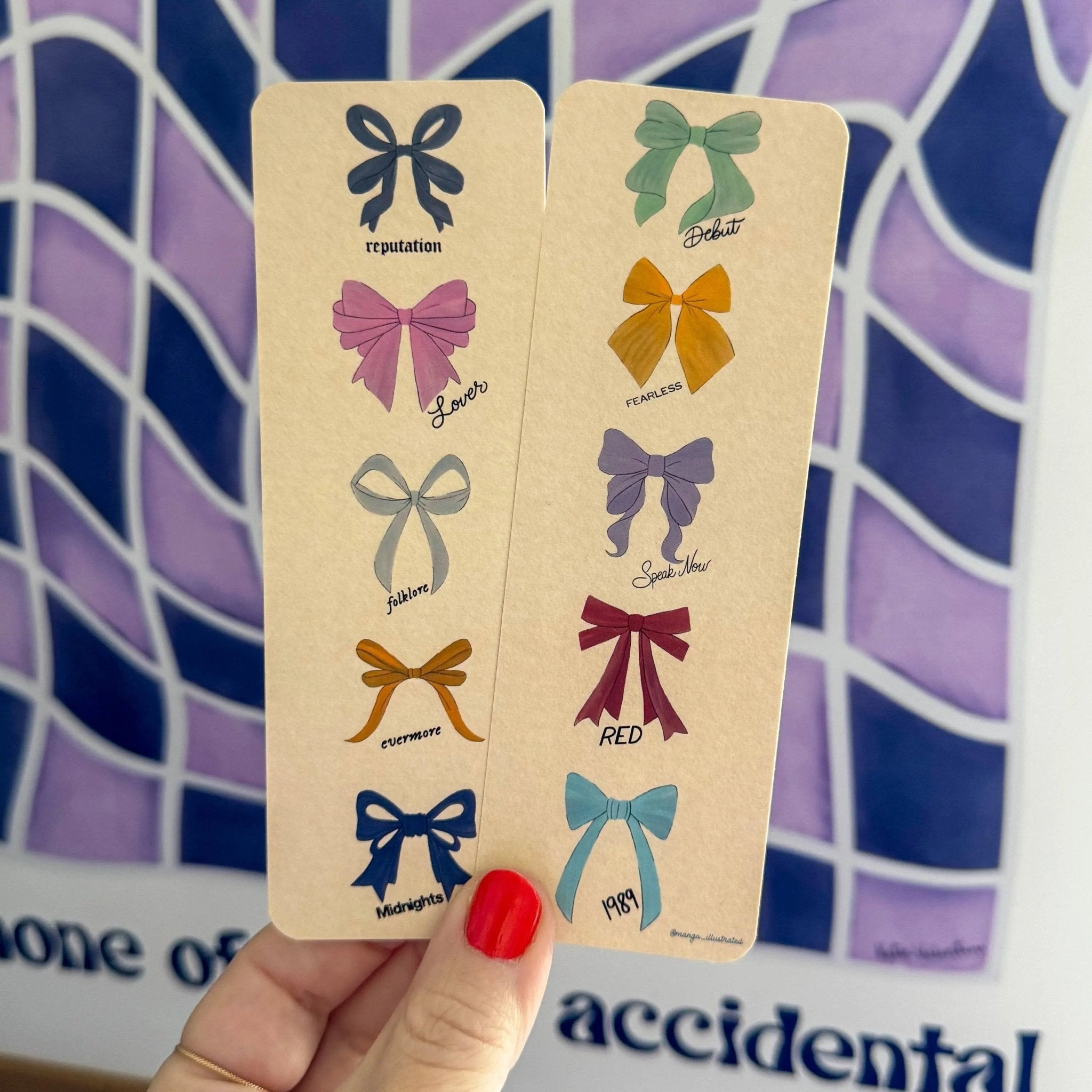 Eras Watercolor Bows bookmark - MangoIllustrated - Bookmarks