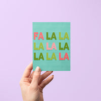 Fa la la holiday greeting card - MangoIllustrated - Greeting Cards