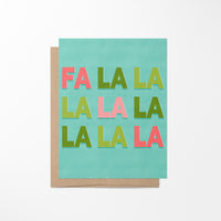 Fa la la holiday greeting card - MangoIllustrated - Greeting Cards