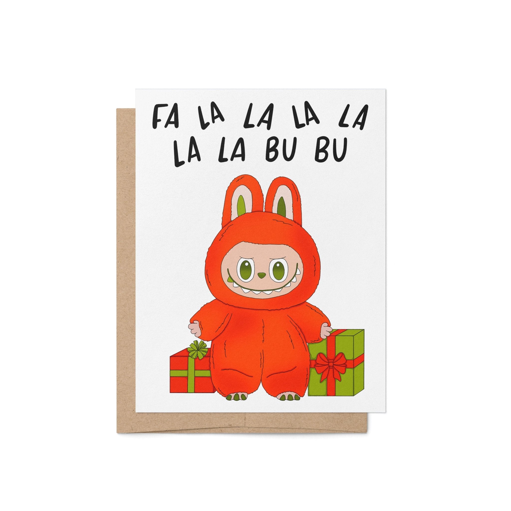 Fa La La Monster holiday card - MangoIllustrated - Greeting Cards