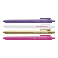 Feminist agenda jotter gel pen set - MangoIllustrated - Pens