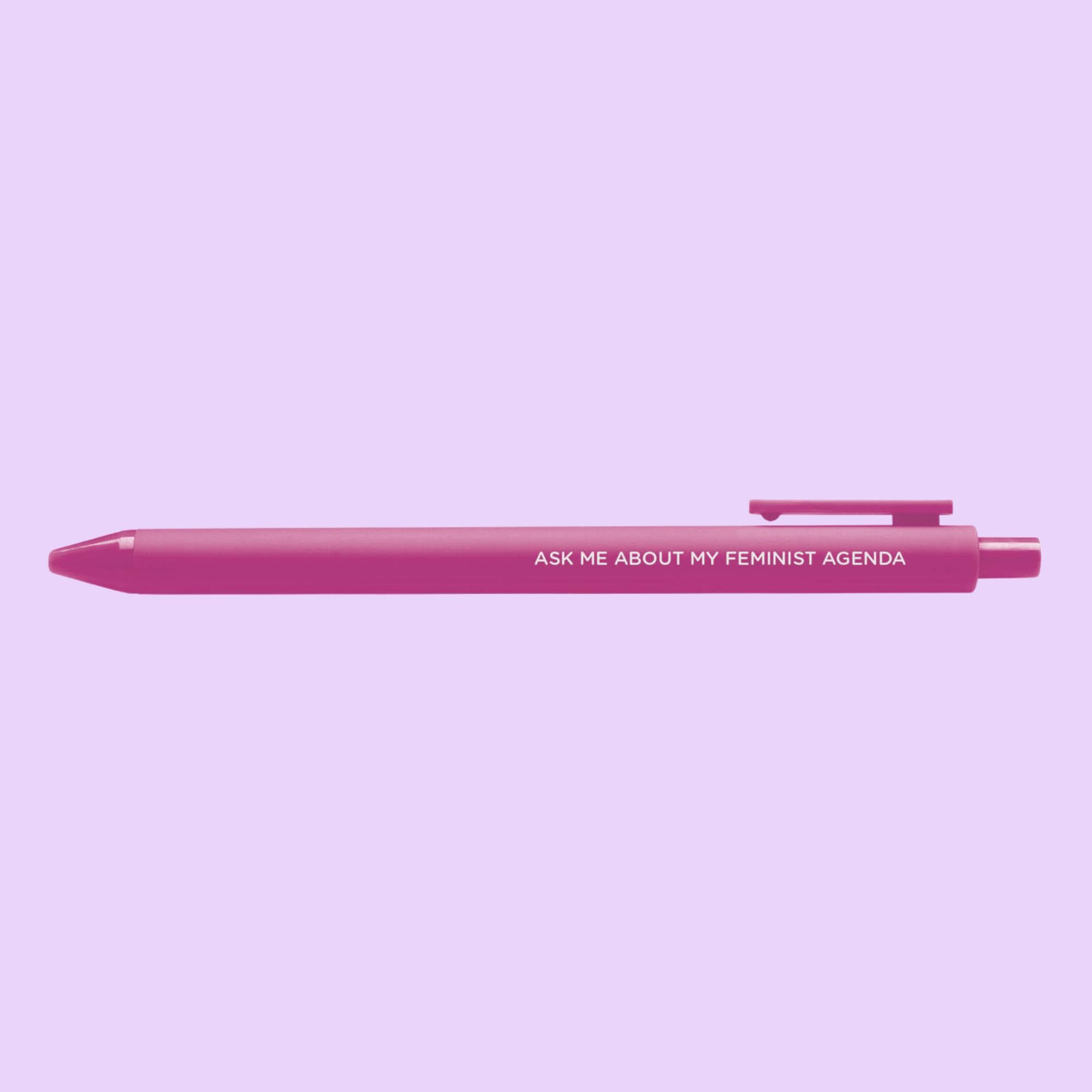 Feminist agenda jotter gel pen set - MangoIllustrated - Pens