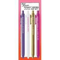 Feminist agenda jotter gel pen set - MangoIllustrated - Pen Sets