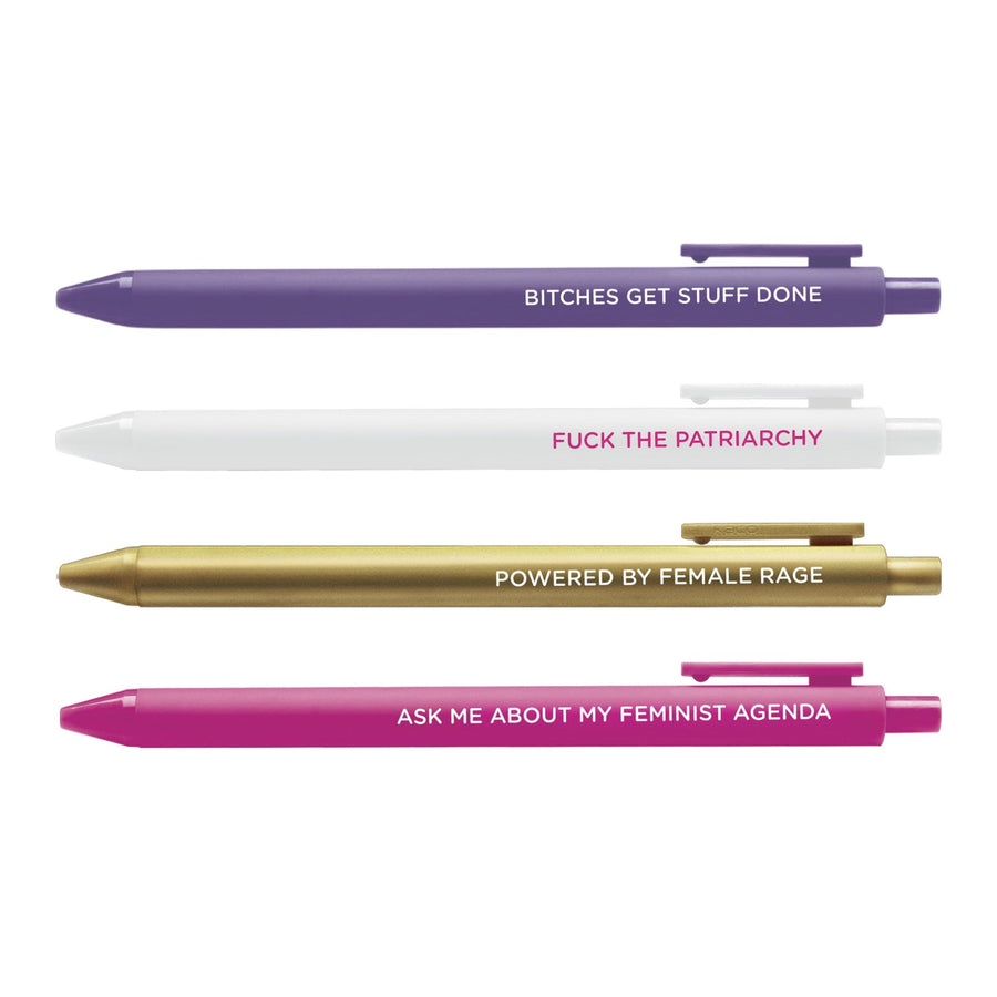 Feminist agenda jotter gel pen set - MangoIllustrated - Pen Sets