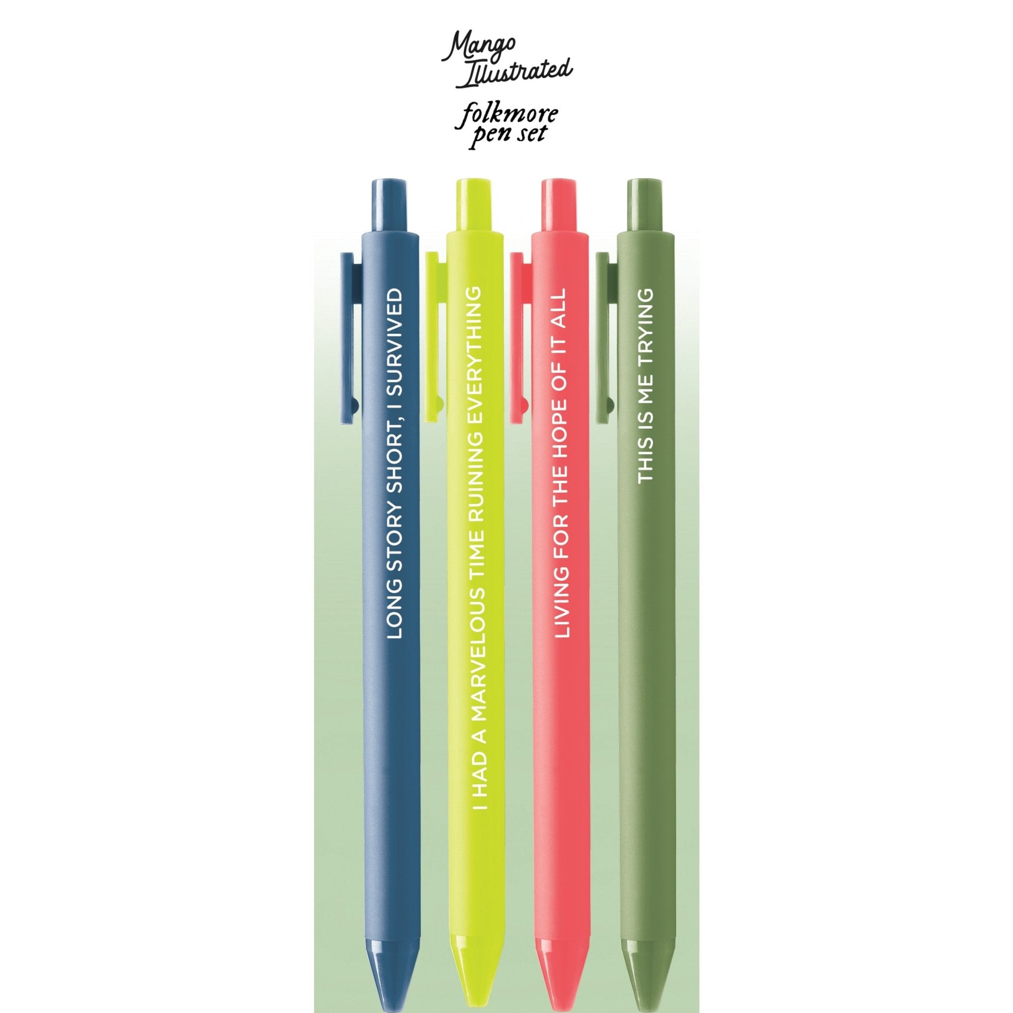 Folkmore jotter gel pen set - MangoIllustrated - Pen Sets