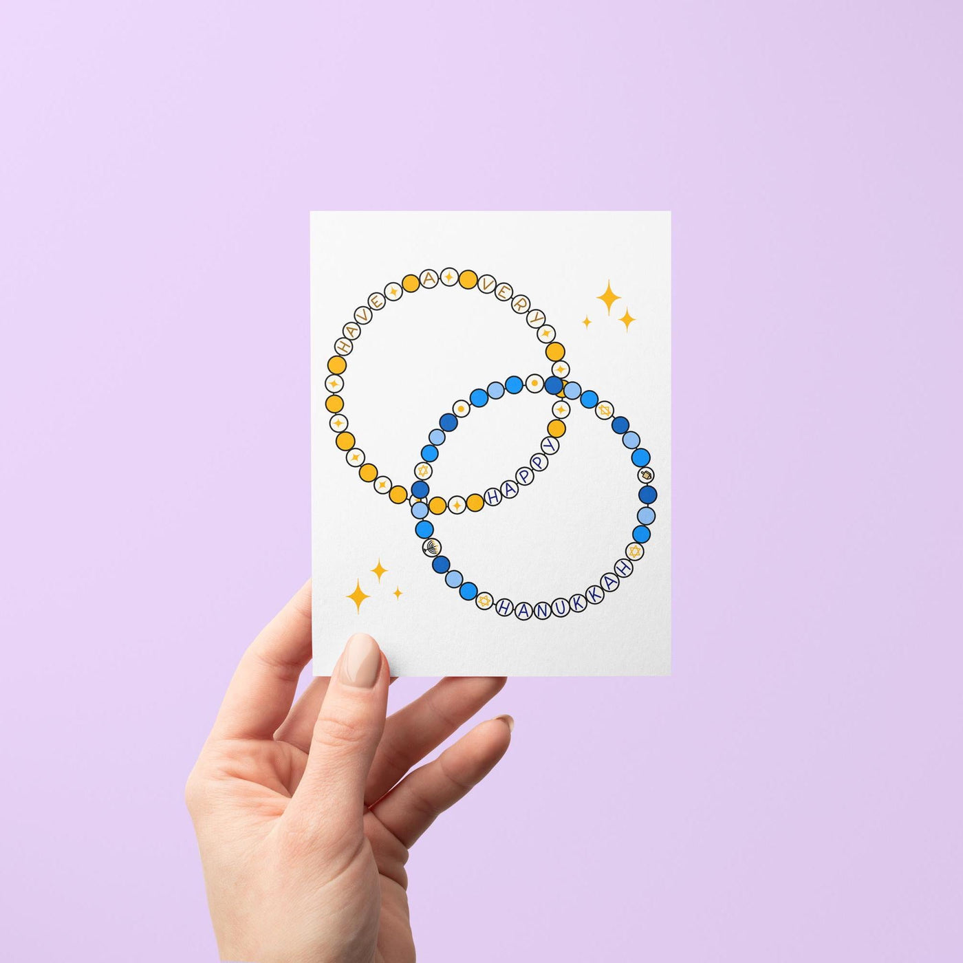 Friendship bracelet Hanukkah card - MangoIllustrated - Greeting Cards