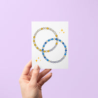 Friendship bracelet Hanukkah card - MangoIllustrated - Greeting Cards